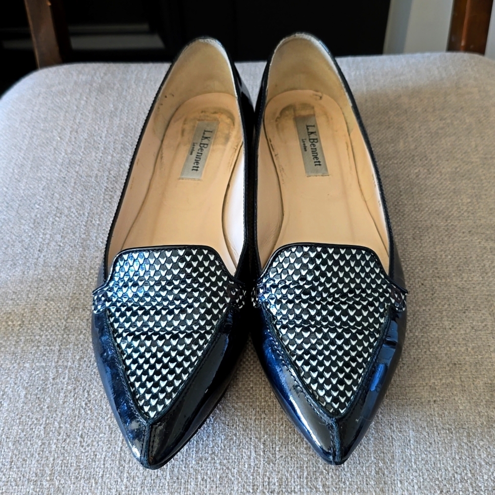 LK Bennett Black Flats Size 38